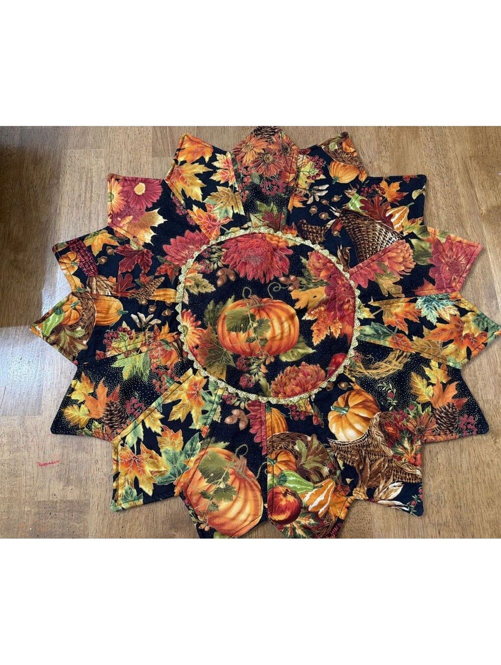 Handmade Quilt Table Topper Centerpiece Mat Fall Christmas Reversible 24”